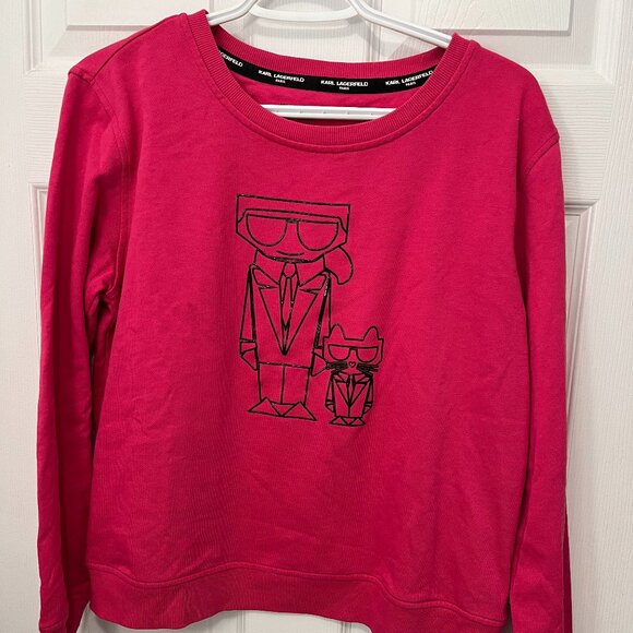 Karl Lagerfield Paris Pink Sweatshirt - Picture 1 of 8